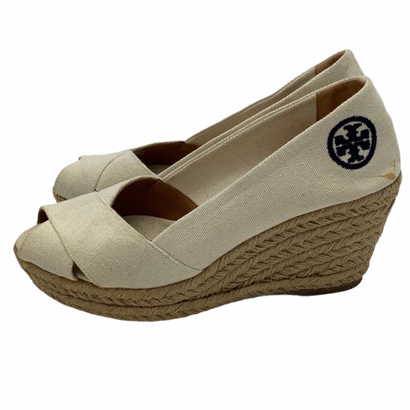 Tory Burch Shoes - Tory Burch Ivory Filipa Wedge Espadrilles Size 7